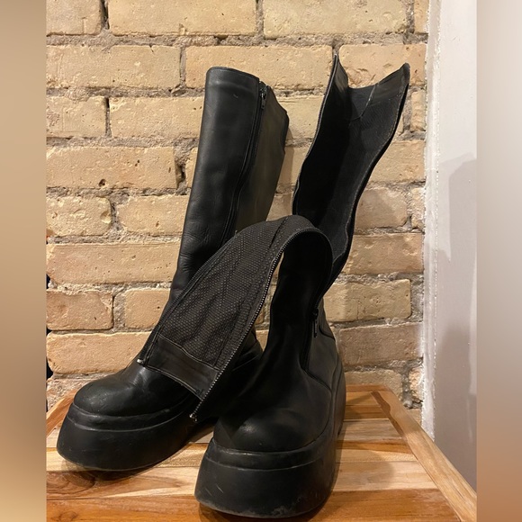 Vintage 90’s Aldo black leather double-zip boots - Picture 1 of 4